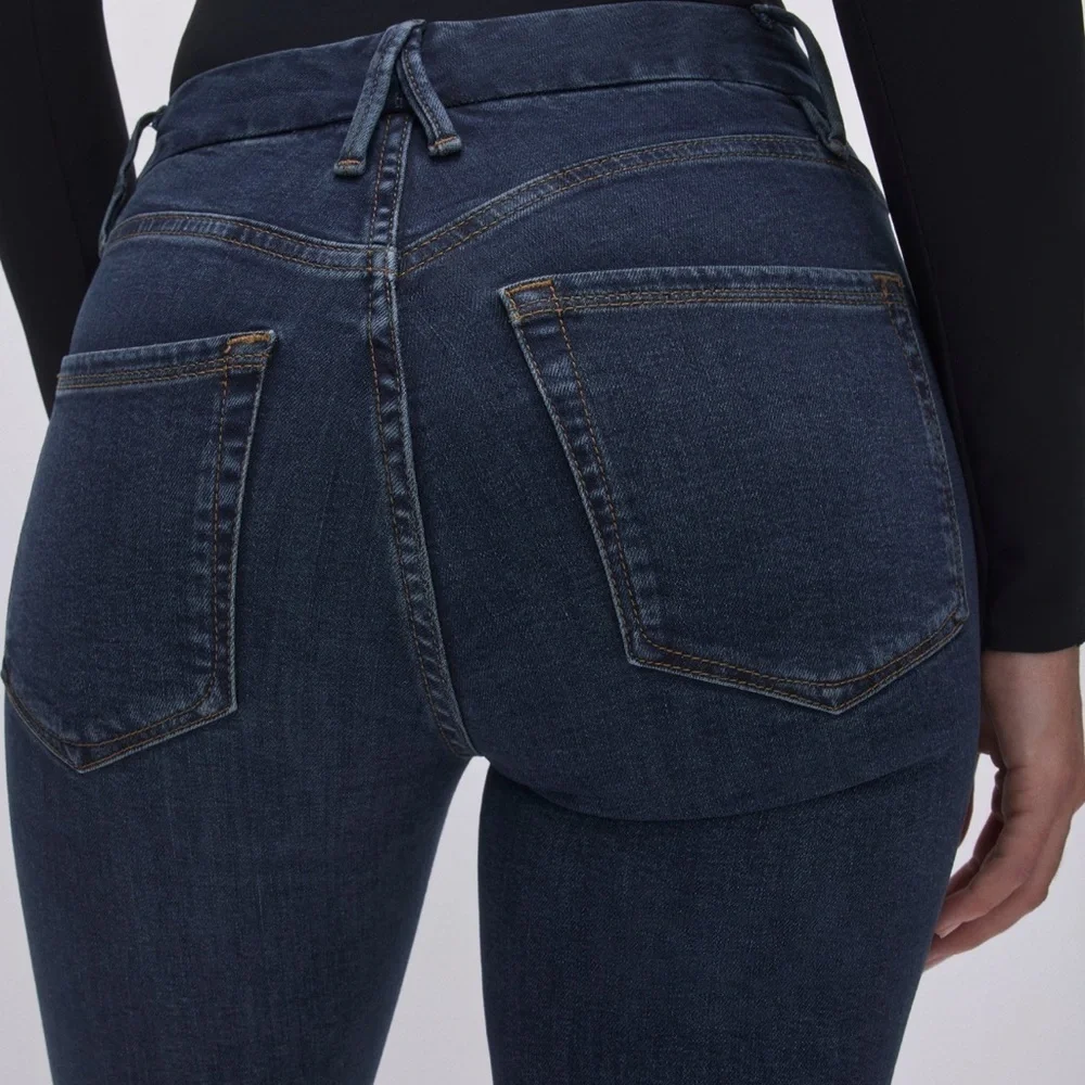 Good American Good Legs High Rise Skinny Jeans Super Stretch- Dark Blue - Picture 5 of 15